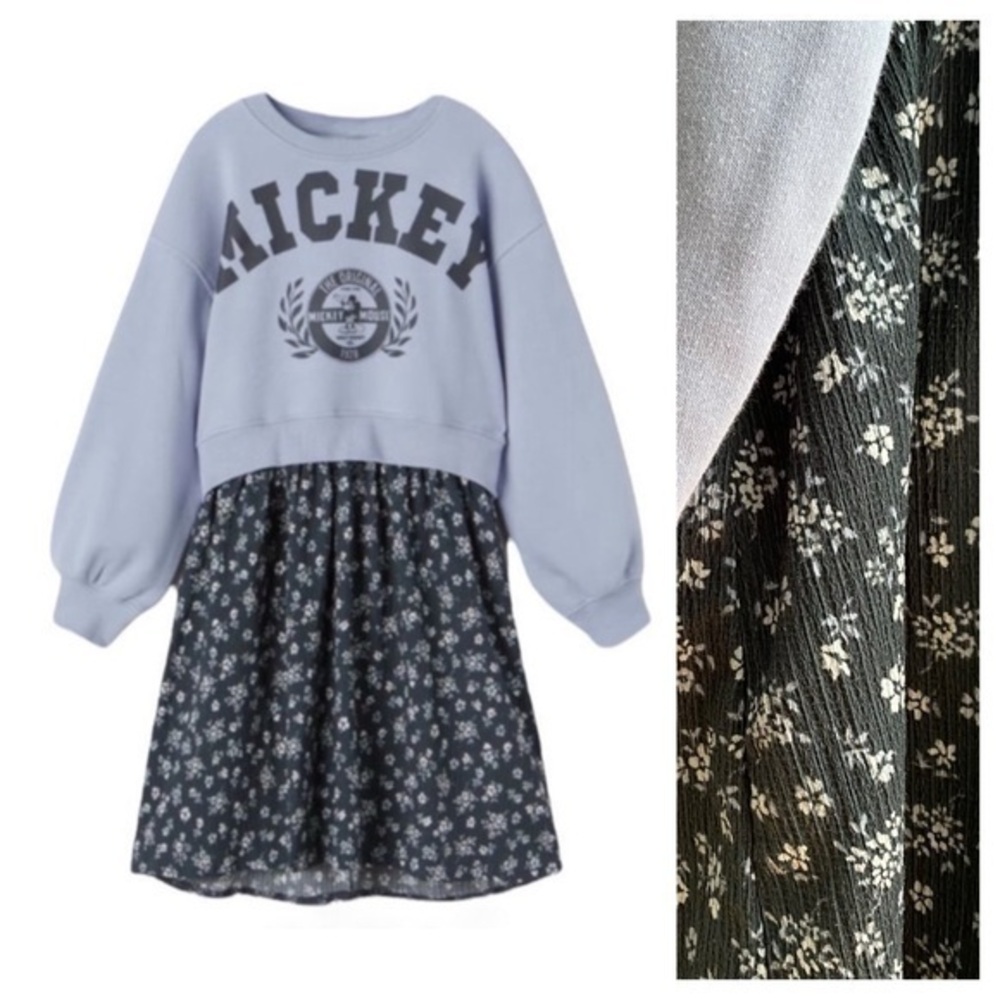 Zara X Disney Mickey Mouse Sweatshirt Dress 13 14